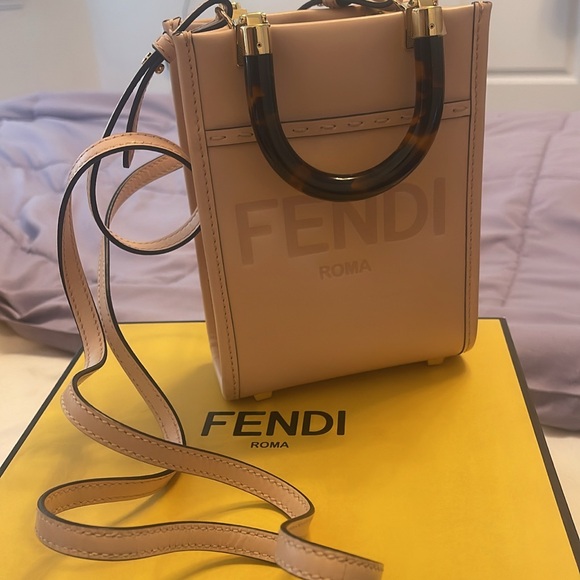 Fendi Handbags - Fendi Pink Mini Bag with Tortoise Handle